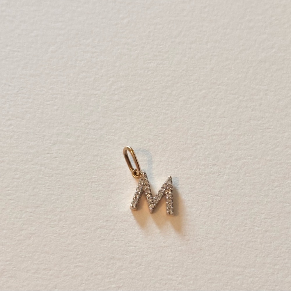 Mejuri Diamond 14k Gold Letter “M” Charm